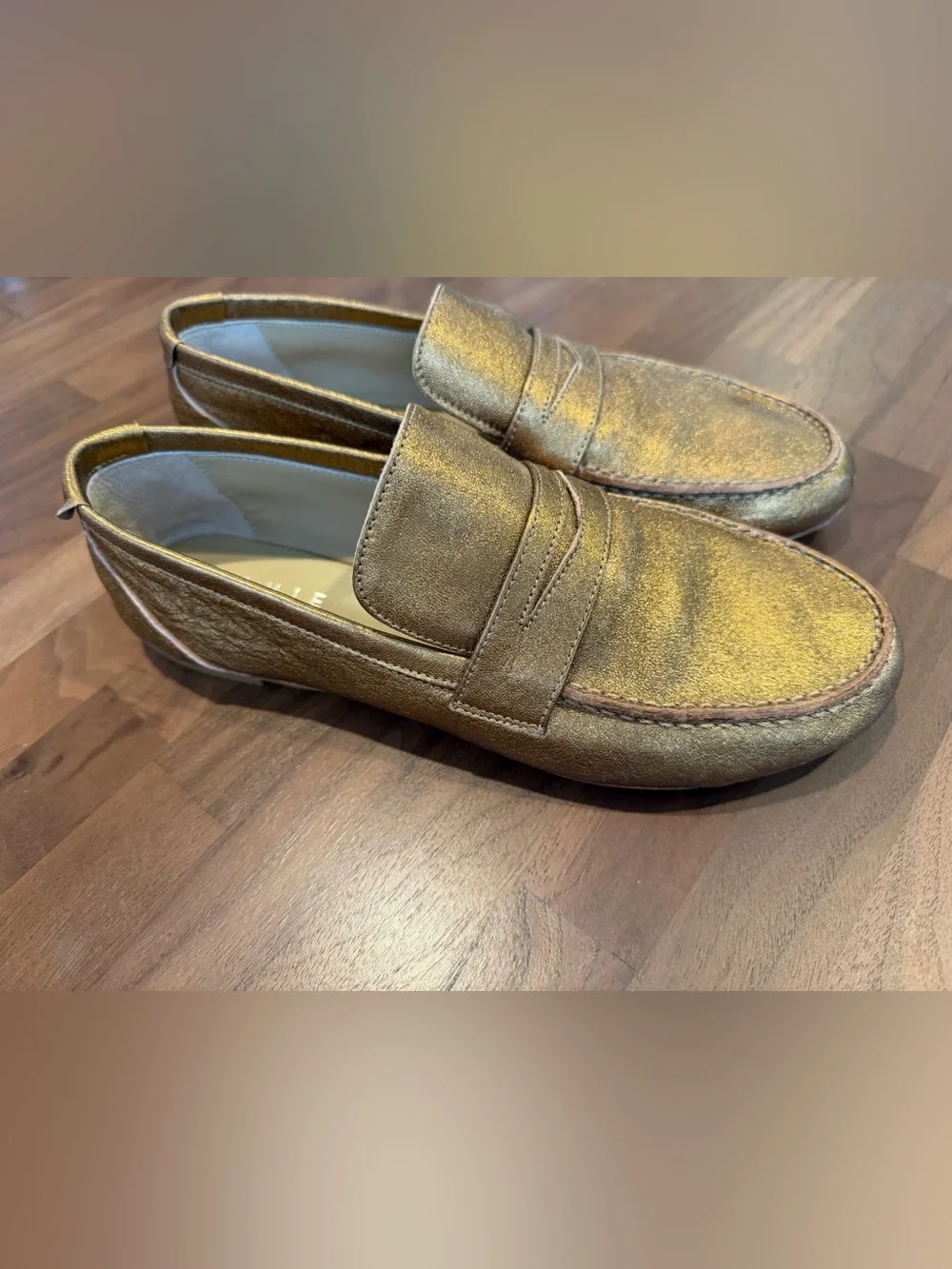 Metallic Jamie Haller Gold/Bronze Penny Loafers